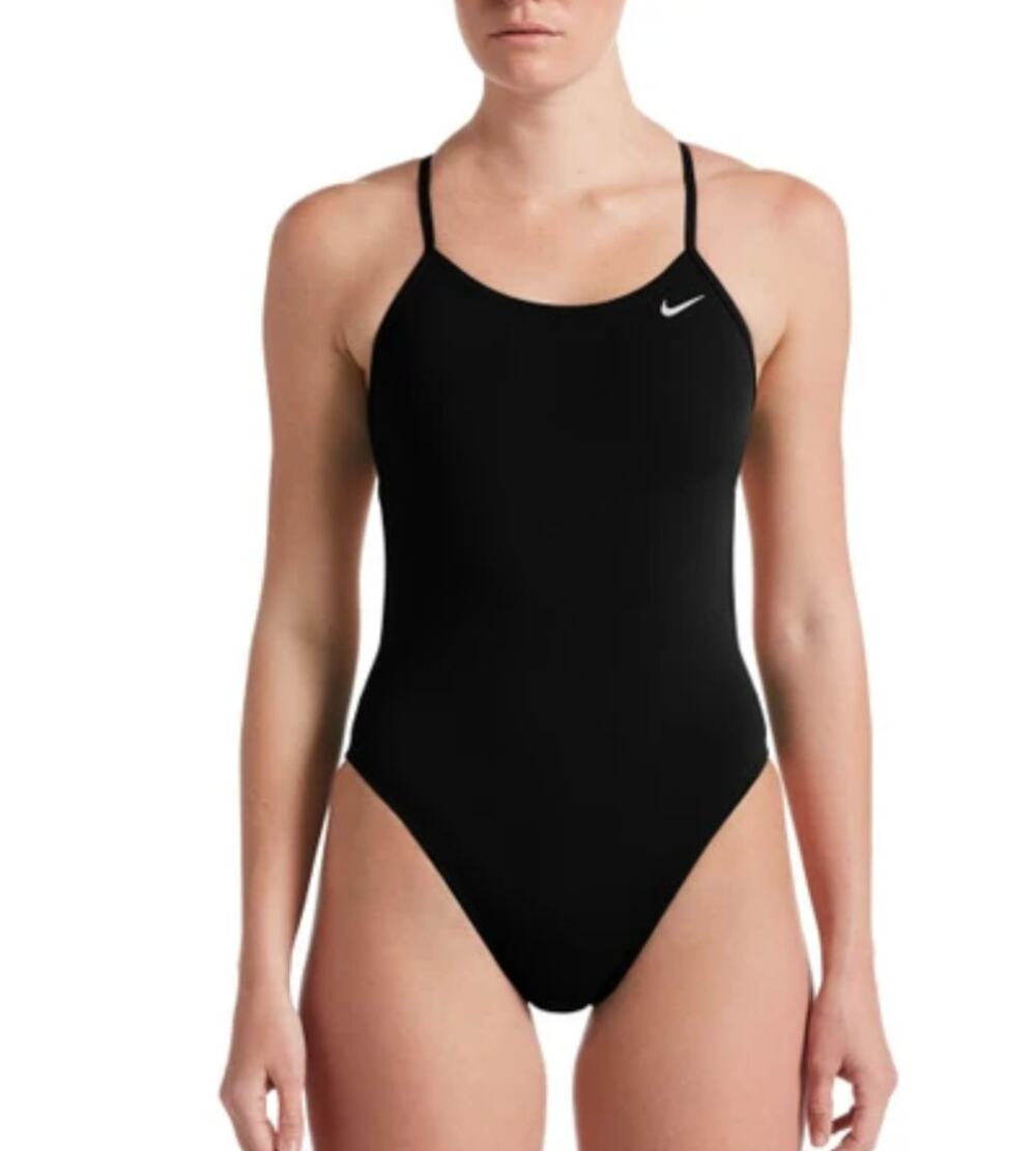 Nike Hydrastrong Solid Cut-Out One Piece Black Swimsuit NWT Size 6